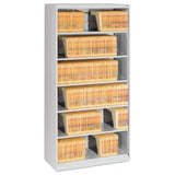 Tennsco Fixed Shelf Open-Format Lateral File for End-Tab Folders, 6 Legal/Letter File Shelves, Light Gray, 36" x 16.5" x 75.25" (TNNFS360LGY) Each