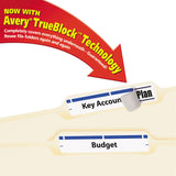 Avery® Permanent TrueBlock File Folder Labels with Sure Feed Technology, 0.66 x 3.44, Blue/White, 30/Sheet, 50 Sheets/Box (AVE5766) Box of 1500