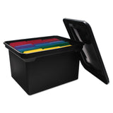 Advantus File Tote with Lid, Letter/Legal Files, 14.25" x 18" x 10.88", Black (AVT34052) Each