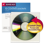 Smead™ Self-Adhesive CD/Diskette Pockets, Clear, 10/Pack (SMD68144) Pack of 10