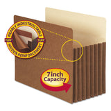 Smead™ Redrope TUFF Pocket Drop-Front File Pockets with Fully Lined Gussets, 7" Expansion, Letter Size, Redrope, 5/Box (SMD73395) Pack of 5