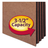 Smead™ Redrope TUFF Pocket Drop-Front File Pockets with Fully Lined Gussets, 3.5" Expansion, Letter Size, Redrope, 10/Box (SMD73380) Pack of 10