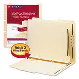 Smead™ Self-Adhesive Folder Dividers with Twin-Prong Fasteners for Top/End Tab Folders, 1 Fastener, Letter Size, Manila, 25/Pack (SMD68025) Pack of 25