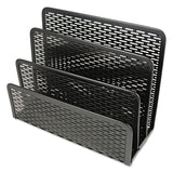 Artistic® Urban Collection Punched Metal Letter Sorter, 3 Sections, DL to A6 Size Files, 6.5" x 3.25" x 5.5", Black (AOPART20003) Each