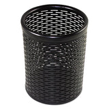 Artistic® Urban Collection Punched Metal Pencil Cup, 3.5" Diameter x 4.5"h, Black (AOPART20005) Each