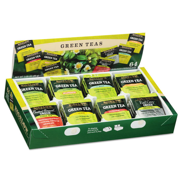 Bigelow® Green Tea Assortment, Tea Bags, 64/Box, 6 Boxes/Carton (BTC30568CT)