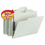 Smead™ SuperTab Pressboard Fastener Folders with Two SafeSHIELD Fasteners, 2" Expansion, Letter Size, Gray-Green, 25/Box (SMD14981) Box of 25