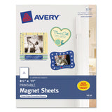 Avery® Printable Magnet Sheets, 8.5 x 11, White, 5/Pack (AVE3270) Box of 5