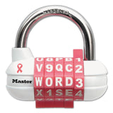 Master Lock® Password Plus Combination Lock, Hardened Steel Shackle, 2.5" Wide, Chrome/Assorted (MLK1534D) Each