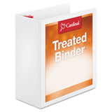 Cardinal® Treated ClearVue Locking Slant-D Ring Binder, 3 Rings, 4" Capacity, 11 x 8.5, White (CRD32140) Each