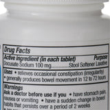 Major Pharmaceuticals Stool Softener Tablet 100 per Bottle 100 mg Strength Docusate Sodium (1125884_BT) 1/BT
