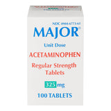 Major® Pain Relief 325 mg Strength Acetaminophen Unit Dose Tablet 100 per Bottle (1127179_BX) 100/BX