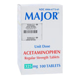 Major® Pain Relief 325 mg Strength Acetaminophen Unit Dose Tablet 100 per Bottle (1127179_BX) 100/BX