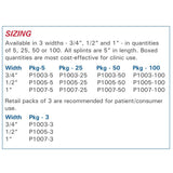 3pp® Buddy Loops® Finger Wrap Splint Adult One Size Fits Most Hook and Loop Strap Closure Finger Black (894822_BX) 100/BX