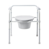 McKesson 3-in-1 Commode Chair Fixed Arms Steel Frame Back Bar 13-1/4 Inch Seat Width 350 lbs. Weight Capacity (1073633_CS) 4/CS