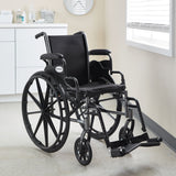 McKesson Lightweight Wheelchair Dual Axle Desk Length Arm Swing-Away Footrest Black Upholstery 16 Inch Seat Width Adult 300 lbs. Weight Capacity (1065282_EA) 1/EA