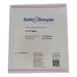 Safe N Simple Ostomy Barrier Trim to Fit, Extended Wear Adhesive Tape Collar 57 mm Flange Red Code System Up to 1-3/4 Inch Opening 5 X 5 Inch (1243999_BX) 5/BX