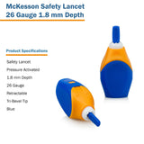 McKesson Safety Lancet 26 Gauge Retractable Pressure Activated Finger (1217982_CS) 2000/CS