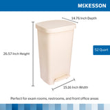 McKesson Trash Can 52 Quart / 13 gal. Beige Plastic Rectangular (1223704_EA) 1/EA
