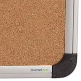 Universal® Cork Board with Aluminum Frame, 24 x 18, Tan Surface (UNV43712) Each
