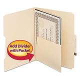 Smead™ Self-Adhesive Folder Dividers with 5.5" Pockets for Top/End Tab Folders, 1 Fastener, Letter Size, Manila, 25/Pack (SMD68030) Pack of 25