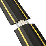 D-Line® Medium-Duty Floor Cable Cover, 3.25 x 0.5 x 6 ft, Black with Yellow Stripe (DLNFC83H) Each