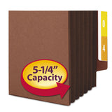 Smead™ Redrope Drop-Front End Tab File Pockets, Fully Lined 6.5" High Gussets, 5.25" Expansion, Legal Size, Redrope/Brown, 10/Box (SMD74691) Pack of 10