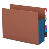 Smead™ Redrope Drop-Front End Tab File Pockets, Fully Lined 6.5" High Gussets, 5.25" Expansion, Letter Size, Redrope/Blue, 10/Box (SMD73689) Pack of 10