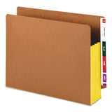 Smead™ Redrope Drop-Front End Tab File Pockets, Fully Lined 6.5" High Gussets, 3.5" Expansion, Letter Size, Redrope/Yellow, 10/Box (SMD73688) Pack of 10