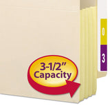 Smead™ Manila End Tab File Pockets with Tyvek-Lined Gussets, 3.5" Expansion, Letter Size, Manila, 10/Box (SMD75164) Pack of 10
