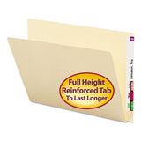 Smead™ Extended End Tab Manila Folders, Straight Tabs, Letter Size, 0.75" Expansion, Manila, 100/Box (SMD24250) Box of 100