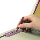 Smead™ End Tab Pressboard Classification Folders, Four SafeSHIELD Fasteners, 2" Expansion, 1 Divider, Letter Size, Gray-Green, 10/BX (SMD26800) Box of 10