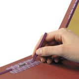 Smead™ End Tab Pressboard Classification Folders, Six SafeSHIELD Fasteners, 2" Expansion, 2 Dividers, Letter Size, Red, 10/Box (SMD26860) Box of 10