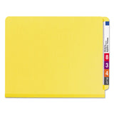 Smead™ End Tab Pressboard Classification Folders, Six SafeSHIELD Fasteners, 2" Expansion, 2 Dividers, Letter Size, Yellow, 10/Box (SMD26789) Box of 10