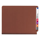 Smead™ End Tab Pressboard Classification Folders, Six SafeSHIELD Fasteners, 2" Expansion, 2 Dividers, Letter Size, Red, 10/Box (SMD26860) Box of 10