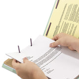 Smead™ End Tab Pressboard Classification Folders, Four SafeSHIELD Fasteners, 2" Expansion, 1 Divider, Letter Size, Gray-Green, 10/BX (SMD26800) Box of 10