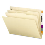 Smead™ Manila End Tab Classification Folders, 2" Expansion, 2 Dividers, 6 Fasteners, Letter Size, Manila Exterior, 10/Box (SMD26835) Box of 10