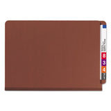 Smead™ End Tab Pressboard Classification Folders, Six SafeSHIELD Fasteners, 2" Expansion, 2 Dividers, Legal Size, Red, 10/Box (SMD29860) Box of 10