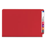 Smead™ End Tab Pressboard Classification Folders, Six SafeSHIELD Fasteners, 2" Expansion, 2 Dividers, Legal Size, Bright Red, 10/Box (SMD29783) Box of 10