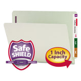 Smead™ End Tab Pressboard Classification Folders, Two SafeSHIELD Coated Fasteners, 1" Expansion, Letter Size, Gray-Green, 25/Box (SMD34705) Box of 25