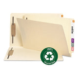 Smead™ Recycled Manila End Tab Fastener Folders, 0.75" Expansion, 2 Fasteners, Legal Size, Manila Exterior, 50/Box (SMD37160)