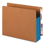 Smead™ Redrope Drop-Front End Tab File Pockets, Fully Lined 6.5" High Gussets, 3.5" Expansion, Letter Size, Redrope/Blue, 10/Box (SMD73679) Pack of 10