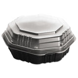SOLO® OctaView Hinged-Lid Hot Food Containers, 31 oz, 9.55 x 9.1 x 3, Black/Clear, Plastic, 100/Carton (SCC809011PP94) Case of 100