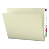 Smead™ Extra-Heavy Recycled Pressboard End Tab Folders, Straight Tabs, Letter Size, 1" Expansion, Gray-Green, 25/Box (SMD26200) Box of 25