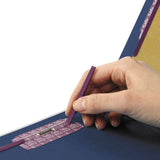 Smead™ End Tab Pressboard Classification Folders, Six SafeSHIELD Fasteners, 2" Expansion, 2 Dividers, Letter Size, Dark Blue, 10/Box (SMD26784) Box of 10
