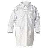 KleenGuard™ A20 Breathable Particle Protection Lab Coat, Snap Closure/Open Wrists/Pockets, Large, White, 25/Carton (KCC10029) Case of 25