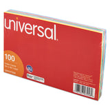 Universal® Index Cards, Ruled, 5 x 8, Assorted, 100/Pack (UNV47256) Pack of 100