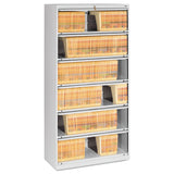 Tennsco Fixed Shelf Enclosed-Format Lateral File for End-Tab Folders, 6 Legal/Letter File Shelves, Light Gray, 36" x 16.5" x 75.25" (TNNFS361LLGY)