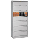 Tennsco Fixed Shelf Enclosed-Format Lateral File for End-Tab Folders, 7 Legal/Letter File Shelves, Light Gray, 36" x 16.5" x 87" (TNNFS371LLGY) Each