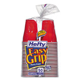 Hefty® Easy Grip Disposable Plastic Party Cups, 9 oz, Red, 50/Pack, 12 Packs/Carton (RFPC20950CT) Case of 600